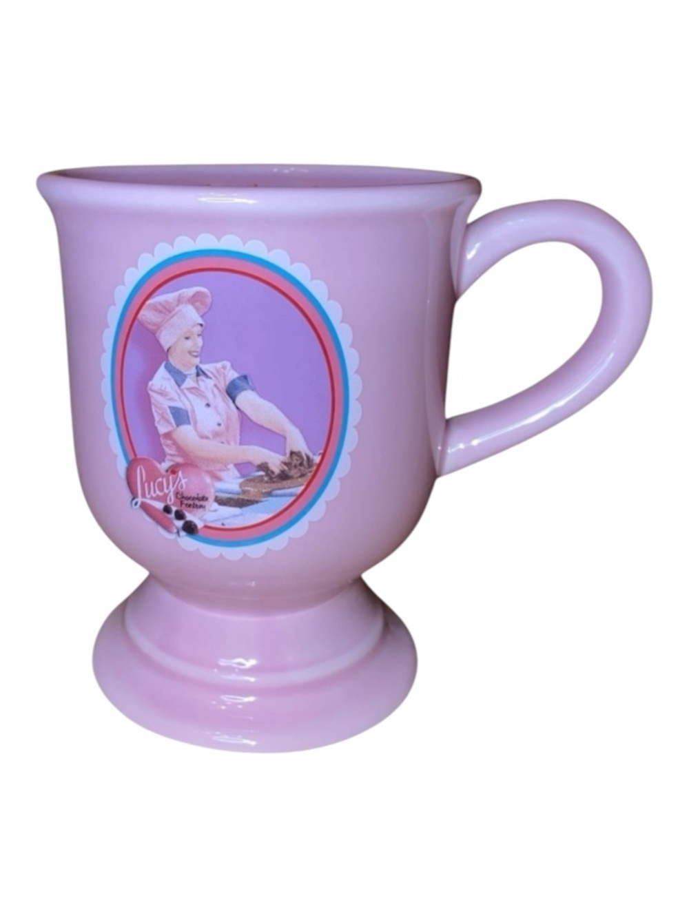 I LOVE LUCY Collector’s Mug “Job Switching” Lucy’s Chocolate Factory Pink